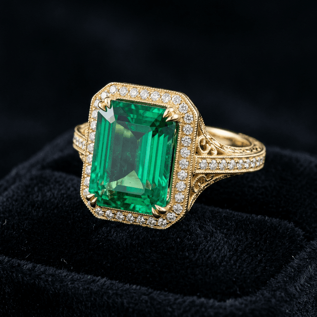Emerald Cocktail Ring artificial rings by Swarna