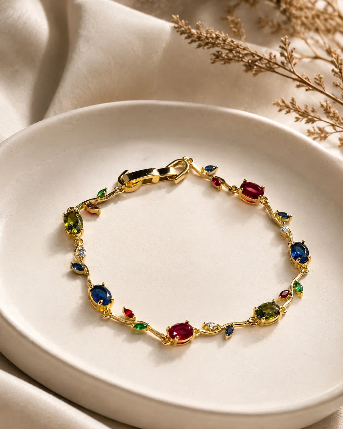 Tulip Bracelet Red and Green artificial jewellery by Swarna