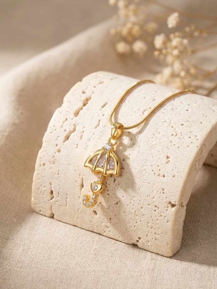 Gold Plated Umbrella Pendant artificial jewellery by Swarna